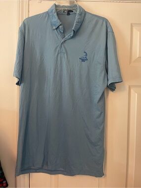 Peter Millar Pinehurst Light Blue Embroidered Polo